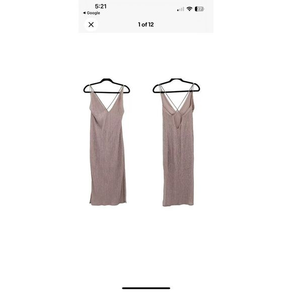 Express Dress Formal Slip Shimmer V Neck Double Plunging Great Condition size sm - Picture 2 of 7